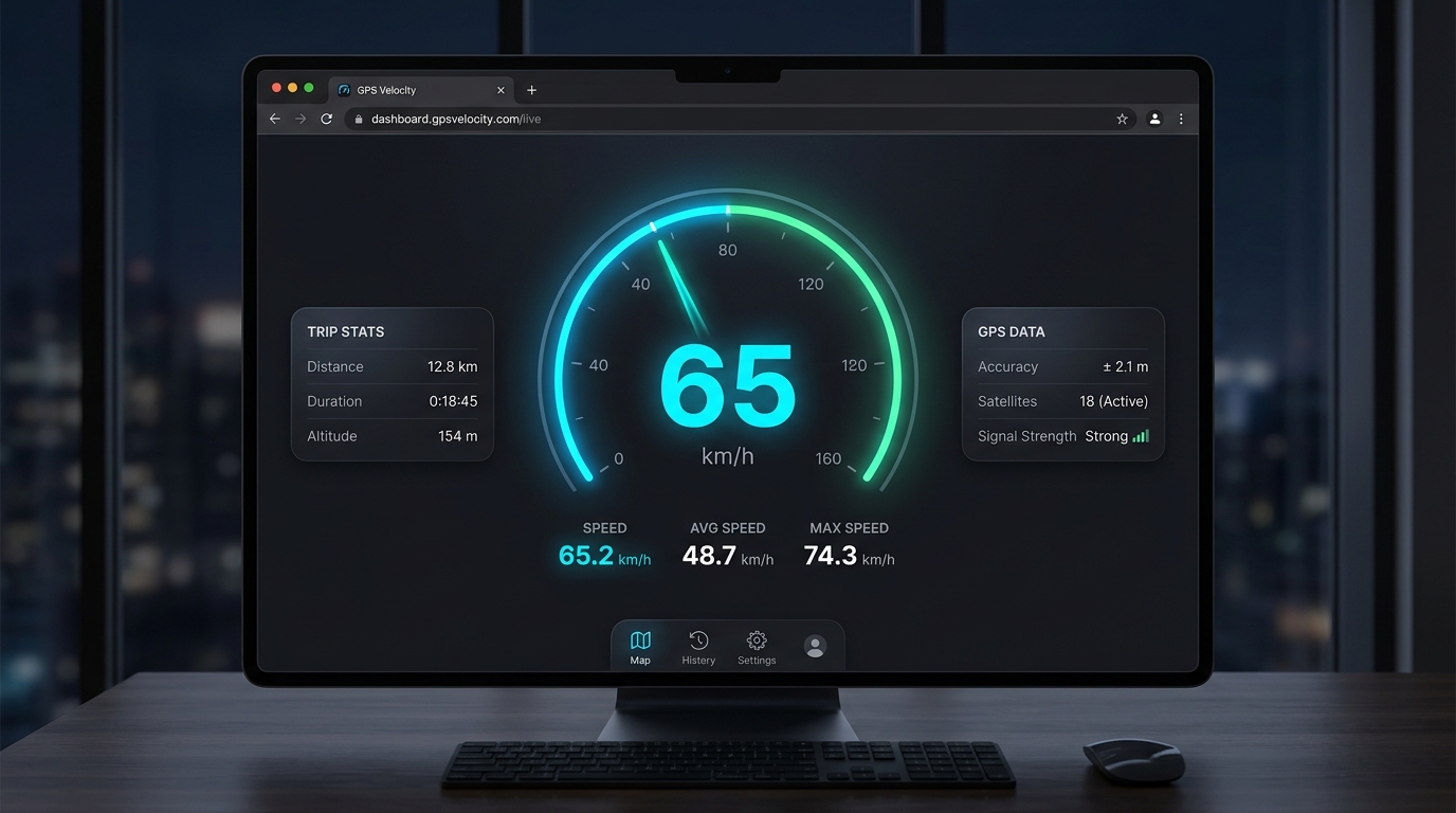 Desktop GPS Speedometer Mockup